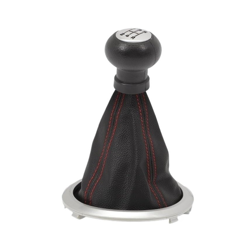 ZGHQHCDRH 5 Speed Gear Shift Knob Cover with Cover with Red Stitching Compatible with Suzuki Swift 2005-2010 SX4 2007-2013