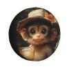 CSIVKEJ Cute Monkey Print Spare Tire Cover Dust-Proof Wheel Tire Cover Fit Jeep,Trailer, Rv, SUV and Many Vehicle view 1