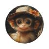 CSIVKEJ Cute Monkey Print Spare Tire Cover Dust-Proof Wheel Tire Cover Fit Jeep,Trailer, Rv, SUV and Many Vehicle view 2