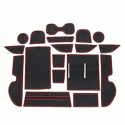Door Groove Pads for CR-V 2023, Car Gate Slot Mats Non-Slip Cup Holder Mats Center Console Liners Car Accessories,Red