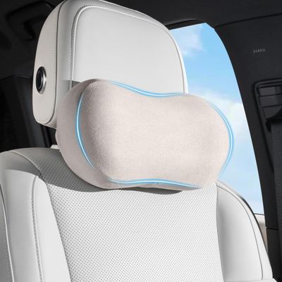 Dapucarin Car Neck Pillow Seat Ergonomic Design Memory Foam, Gray, 1 Pack