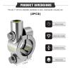 Fkewp 2 PCS Motorcycle Handlebar Mirror Mount Holder, 8mm Thread Mirror Clamp Adaptor Fits 7/8" Handlebar, Aluminum Rearview Mirrors Holder for Motorcycles ATVs Scooters Bikes (Silver) view 2