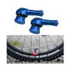 BESULEN 2PCS 90 Degree Motorcycle Tire Valve Stems, CNC Aluminum Alloy Motorbike Wheel Air Stems Cover Adapter, Motocross Tire Tubeless Angle Valve, Compatible with YZF750R YZF600R FZ1 (Blue) view 1