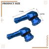 BESULEN 2PCS 90 Degree Motorcycle Tire Valve Stems, CNC Aluminum Alloy Motorbike Wheel Air Stems Cover Adapter, Motocross Tire Tubeless Angle Valve, Compatible with YZF750R YZF600R FZ1 (Blue) view 2