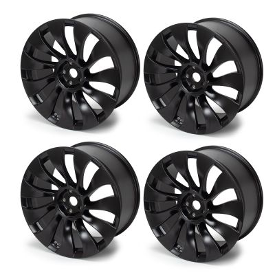 21" 21x10.5 Inch New Aluminum Alloy Replacement Wheel Rim Compatible with Model Y 20202023, Only Fit Rear Wheel, OEM Design Replacement Rim, Black 4 Sets