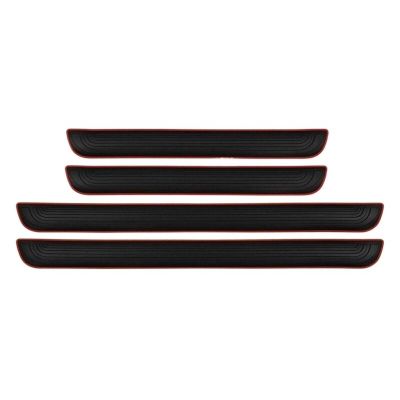 Car Door Sill Protector for Benz GL 2008-2012, PVC Soft Rubber Front Rear Door Sill Scuff Plate Guard Anti-Scratch Paint Scuff Cover,Red