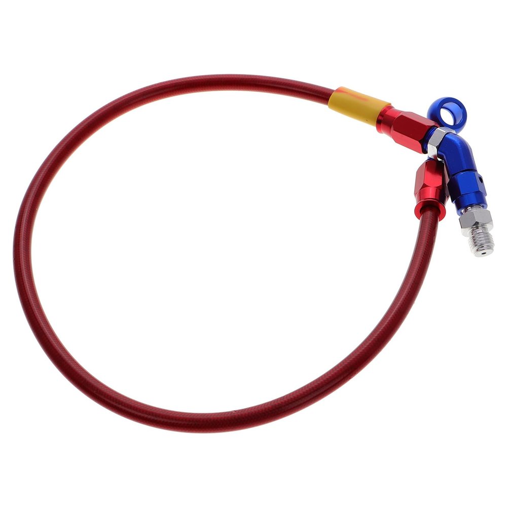 Luxshiny Motorcycle Brake Hose 60Cm Braided Stainless Steel 90 Bend Atv Dirt Bike Clutch Oil Line Fuel Pipe Compatible with Scooter and Gas Motorbike