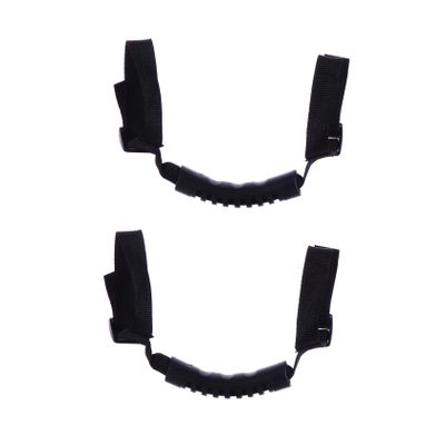 ZUNOXAZ Car Inside Handrail Grab Handle 2Pcs Set Black Vehicle Roof Handlebar for Elderly Safety and Travel Use