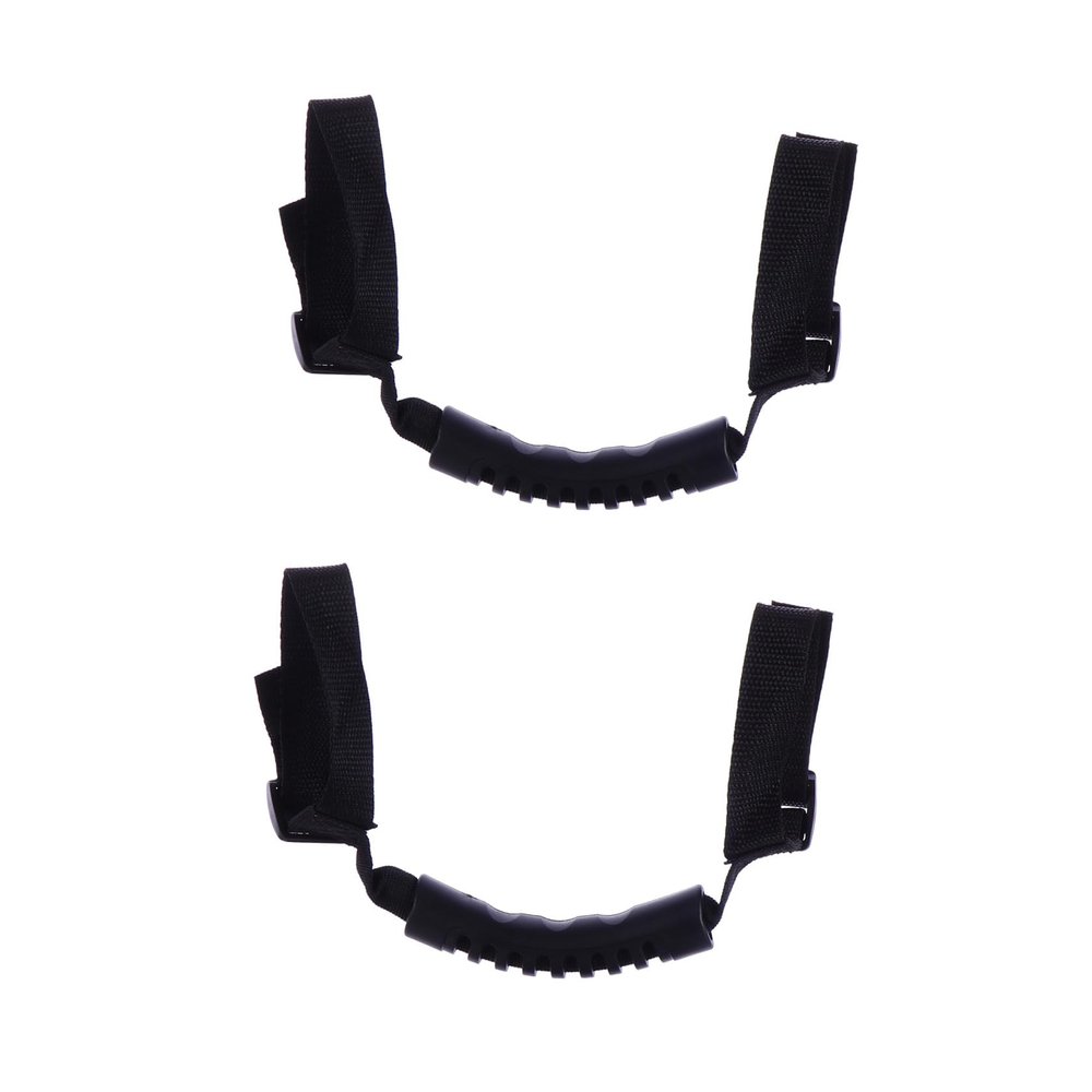 ZUNOXAZ Car Inside Handrail Grab Handle 2Pcs Set Black Vehicle Roof Handlebar for Elderly Safety and Travel Use