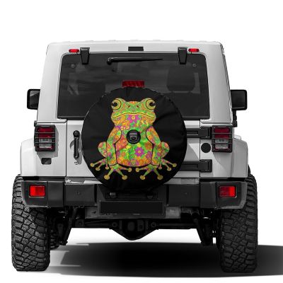 Foruidea Boho Frog Spare Tire Cover with Backup Camera Hole Wheel Tire Cover Fit Trailer, RV, SUV and Many Vehicle 13inch