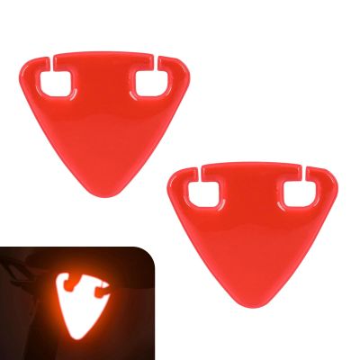 Foelony 2 PCS Rear Reflective Yield Symbol, High Visibility Night Safety Triangle Sign, 2.36" x 2.76" Portable Bike Rear Rack Warning Accessory, Universal for Mountain Road Bikes (Red)