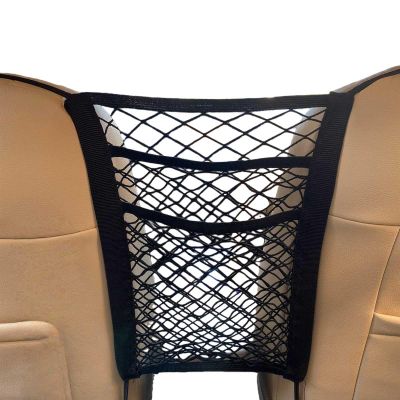 3-Layer Car Mesh Organizer for Audi S7 2020-2022, Car Seat Tidy Storage Bag Nylon Mesh Net Storage Net Bag Between Front Seats