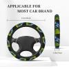 Dart Frog Blue Elastic Car Steering Wheel Cover Universal 15 Inch Stretch Automotive Steering Wheel Protector Cover Anti Slip Neoprene Novelty Cars Interior Accessory for Men Women view 2