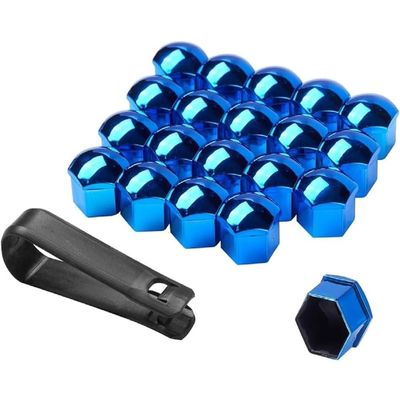 DECRBTS 20PCS Lug Nut Covers for Nissan Qashqai J11, Hexagonal Wheel Bolt Covers Caps Tire Protection External Rim Nut Protective Cover Accessories,B/Blue-A/17mm