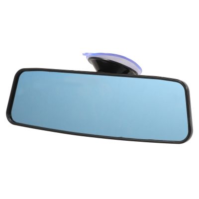 Kichvoe Adjustable Wide Angle Car Interior Rearview Mirror Small Blue Anti-glare Vehicle Rear Mirror for Cars with Suction Cup Mount for Safe Driving