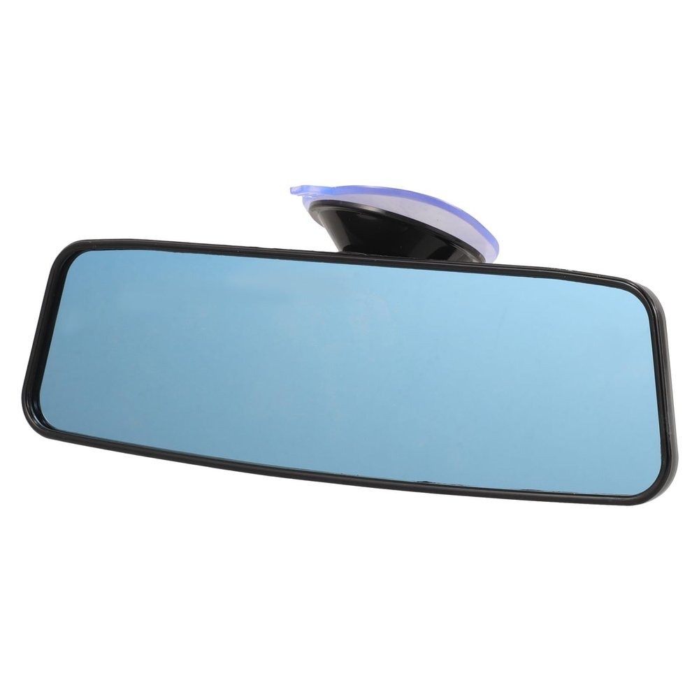 Kichvoe Adjustable Wide Angle Car Interior Rearview Mirror Small Blue Anti-glare Vehicle Rear Mirror for Cars with Suction Cup Mount for Safe Driving