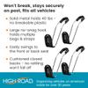 High Road Car Hooks for Purses and Bags with Faux Croc Leather - Unbreakable Car Seat Hooks for Large Purse Straps and Bags up to 40 lbs - Secure Attachment Fits All Metal Headrest Hook Posts, 4-Pack view 2