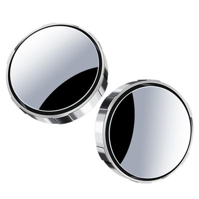 Blind Spot Car Mirrors 2pcs Suction Cup Rearview Side Mirror Wide Angle Silver for Trucks and Cars Safety Driving Accessories