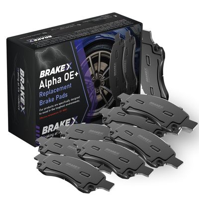 Brake X Front and Rear Brake Pads Kit replacement for 2015-2022 JEEP RENEGADE | Alpha OE+ Replacement Ceramic Brake Pads