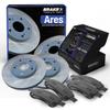 Brake X Front Brake Pads and Rotors Kit replacement for 2009-2012 CHEVROLET MALIBU | ARES Semi Coated Rotors and Alpha Ceramic Brake Pads view 1
