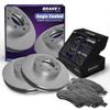 Brake X Rear Brake Pads and Rotors Kit replacement for 2011 INFINITI M45 | AEGIS GEOMET Coated Rotors and Alpha Ceramic Brake Pads view 1