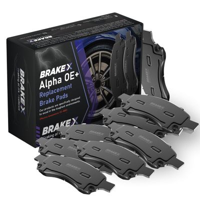 Brake X Front and Rear Brake Pads Kit replacement for 2014-2016 CHEVROLET IMPALA | Alpha OE+ Replacement Ceramic Brake Pads