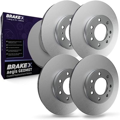 Brake X Front and Rear Brake Rotors Kit Replacement for 2012 JEEP LIBERTY | Aegis GEOMET Coated Disc Rotors