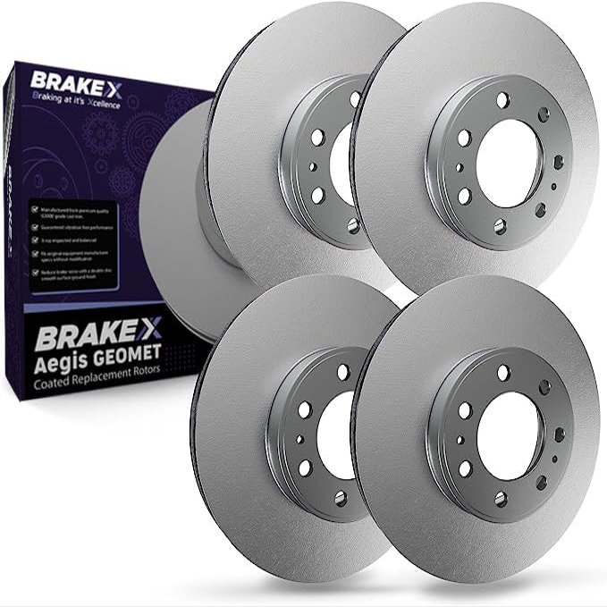Brake X Front and Rear Brake Rotors Kit Replacement for 2012 JEEP LIBERTY | Aegis GEOMET Coated Disc Rotors