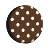 Brown White Polka Dot Spare Tire Cover Weatherproof, Wheel Tire Protector for Trailer, RV, SUV, Truck, Durable Dirt-Resistant Cover 16 inch view 2