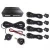 Car Reverse Parking Radar System with 4 Backup Sensors, Double CPU Vehicle Backing Radar with Sound Alert, 0 to 2.5m Detection Range for Safety, Includes Saw Drill Head for Easy view 3