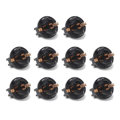 Teybouk 10 PCS T10 Twist Lock Socket, Wedge Dash Light Bulbs Base, 0.71In Instrument Bulbs Socket, Universal Panel Dash Holder for Most Cars (Black)