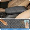 QianBao Compatible with Cadillac XT5 2017 2018 2019 2020 2021 2022 2023 2024 2025 Leather Armrest Box Center Console Cover Middle Console Cover Protector Black Stitches view 3