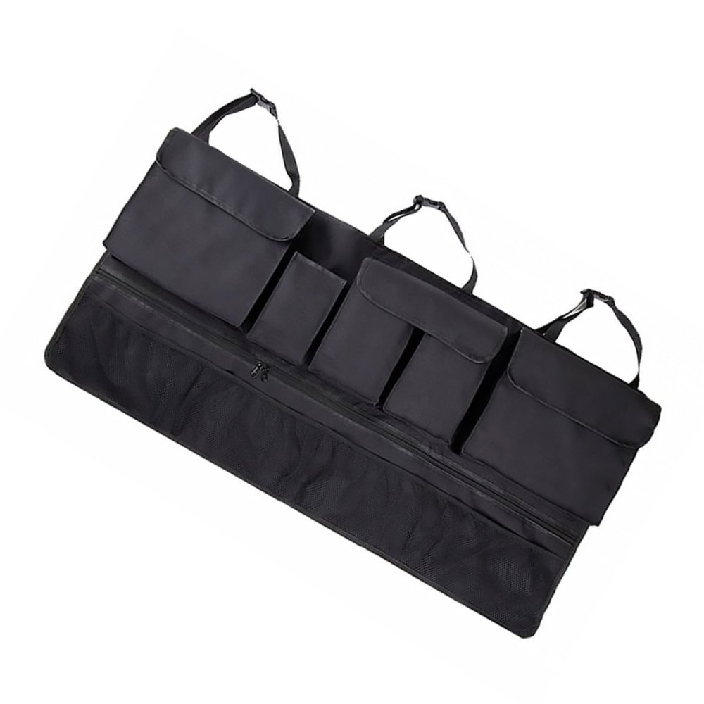 POPETPOP Car Trunk Organizer Backseat Car Organizer Large Capacity Hanging Storage Bag for Suv Multi-functional Seat Back Storage Net Black Trim