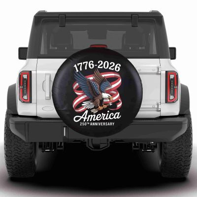 KafePross Eagle Arrow USA Flag Spare Tire Cover Independence of USA 1776-2026 American Flag Wheel Protectors Waterproof Tire Cover Fit for RV SUV Truck Travel Trailers 16"