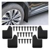 Craedli 4PCS Universal Car Mud Flaps Set, Flexible Bendable Mudguard Automotive Front & Rear Splash Guards with Screws, Vehicle Exterior Protection Accessories for SUV, Truck, Pickup, Off-Road (Black) view 1