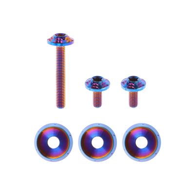 PARSLUCK Windshield Bolts for Harley Davidson Street Glide/Street Glide Specials 2014-Up 3 Pcs Screws 3 Pcs Washers Titanium Alloy Burnt Blue