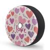Spare Tire Cover with Backup Camera Hole Fit for Jeep RV Camper Travel Trailer SUV Truck 17inch,Waterproof Weatherproof Universal Car Wheel Protectors,Valentines Day Love Heart Flower view 1
