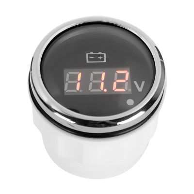 Julihai LED Digital Voltage Gauge Rustproof & Antifog for Boat Auto, Fit for Smart Alarm Voltmeter for Marine 2in IP67 Universal (Black)