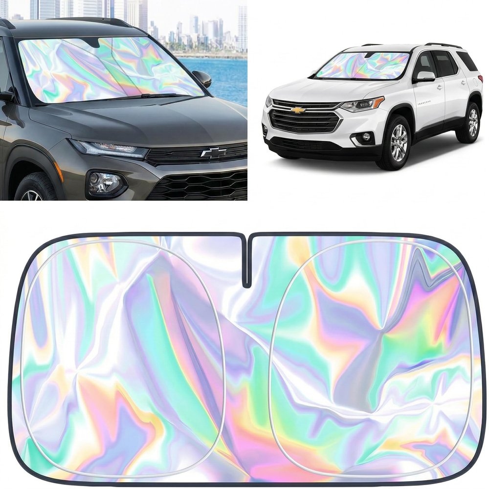 for Chevy Traverse 2018-2025 Windshield Sun Shade - Foldable Windshield Cover Sun Shade for Traverse Accessories Protect Car from Sun Rays Overlapping UV Reflective Window Sunshade
