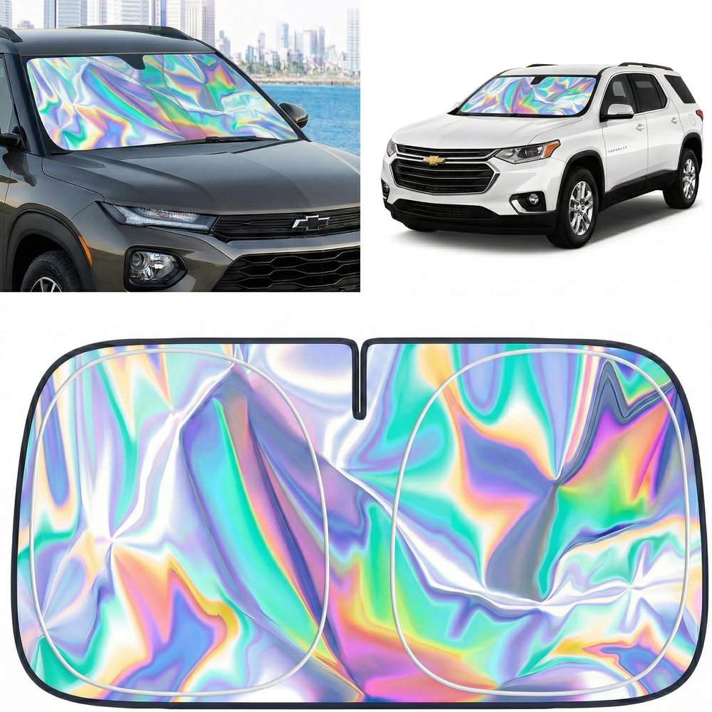 for Chevy Trax 2013-2025 Windshield Sun Shade - Foldable Windshield Cover Sun Shade for Trax Accessories Protect Car from Sun Rays Overlapping UV Reflective Window Sunshade