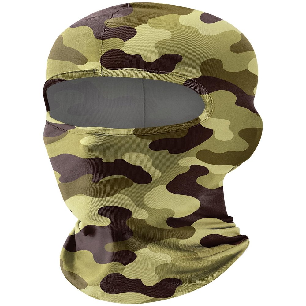 Fuinloth Balaclava Ski Mask, Motorcycle Summer Thin Cooling UV Protection Neck Gaiter for Men/Women Green Camo