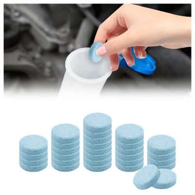 Figpade 30PCS Car Windshield Washer Tablets,Windshield Washer Fluid Tablets Provide Clear Visibility,Universal Washers Fluid Concentrated Solid Effervescent for Automotive Glass,Window (30pcs)