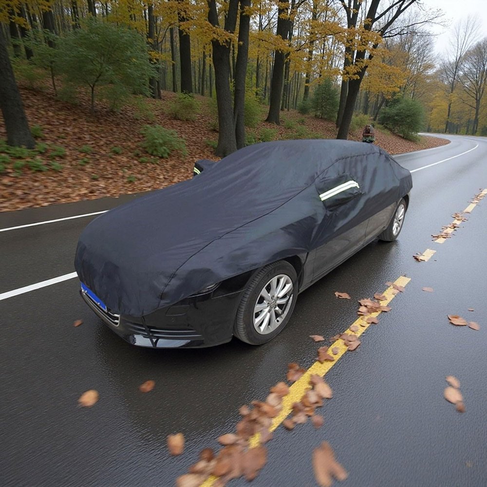 Half car Cover for Kia Ceed 3(2018-2021) Snow Cover for car,Portable Waterproof Shield with Fixed Straps,Sunroof and Windshield Cover for Ice and Snow.