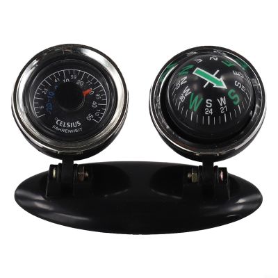 Car Compass Navigation Ball, Car Compass-Ball With Thermometer For Vehicle Navigation Temperature Checks