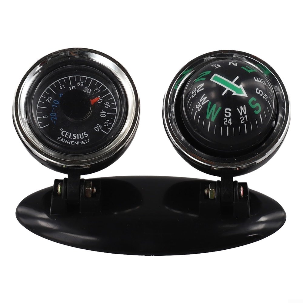 Car Compass Navigation Ball, Car Compass-Ball With Thermometer For Vehicle Navigation Temperature Checks