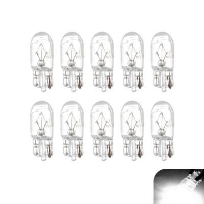 Icyfond 10PCS 194 Light Bulbs, T10 Car Brake Light Turn Signal Bulbs, 12V 5W 168 192 1/4 Wedge Base Halogen Width Lights Bulb, Auto Turn Signal Tail Taillight Brake Lights, for Truck SUV Car (White)