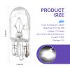 Icyfond 10PCS 194 Light Bulbs, T10 Car Brake Light Turn Signal Bulbs, 12V 5W 168 192 1/4 Wedge Base Halogen Width Lights Bulb, Auto Turn Signal Tail Taillight Brake Lights, for Truck SUV Car (White) view 2