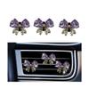 ANFTDCO 3PCS Bling Butterfly Car Air Vent Clip, Sparkly Crystal Rhinestone Air Outlet Clamp Decoration, Dazzling Automotive Interior Dashboard Vent Decor Clip, Universal for Most Vehicles (Purple) view 1