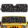 Glofpot Sun and Moon Windshield Sun Shade for Jeep Wrangler JL/JLU 2018-2025 & Gladiator JT 2020-2025 Foldable Reflective Windshield Sunshade Blocks UV Rays Front Window Sun Visor Easy to Install view 2