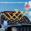 Glofpot Sun and Moon Windshield Sun Shade for Jeep Wrangler JL/JLU 2018-2025 & Gladiator JT 2020-2025 Foldable Reflective Windshield Sunshade Blocks UV Rays Front Window Sun Visor Easy to Install view 4